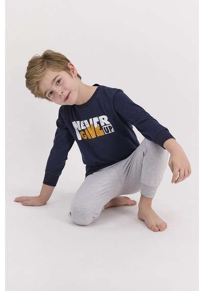 Arnetta Never Give Up Lacivert Erkek Çocuk Pijama Takımı 5274-27909 Lacivert