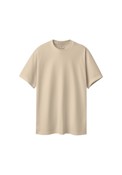 Velvoria Unisex Oversize Basic Bej Renk T-shirt
