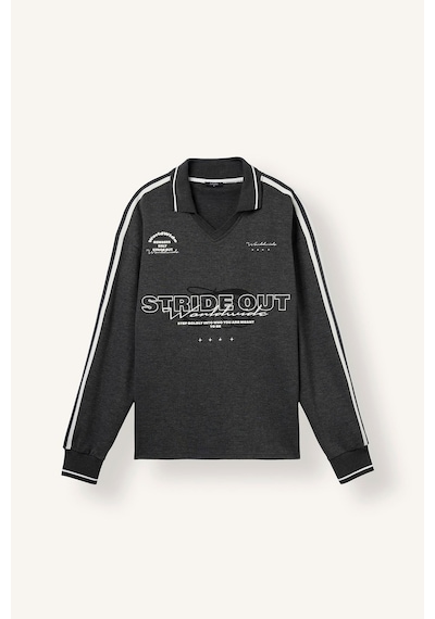 Defacto Boxy Fıt Polo Yaka Baskılı Sweatshirt H4884ax26auar216 Antrasit-ar216