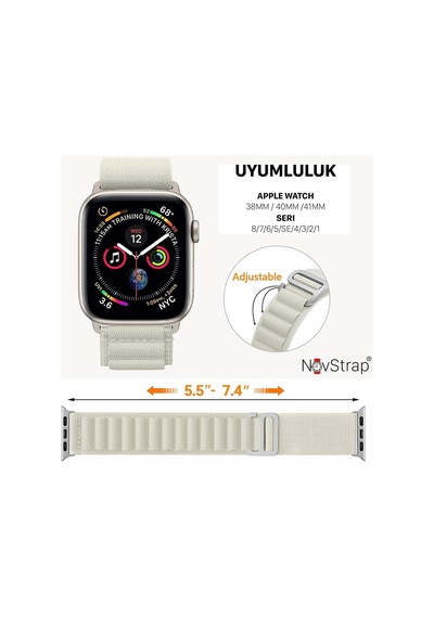 Apple Watch Series 5 40mm Uyumlu Kordon Alpine Loop Tasarım Kordon Kayış