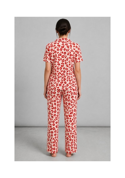 Fit Women Kadın Kısa Kol Comfort Kırmızı Pijama Takımı 4725