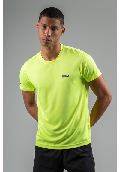 Maraton Regular Erkek Bisiklet Yaka Neon Sarı T-shirt Sarı