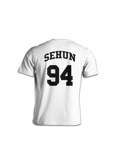 Exo - Sehun 94 (Ön-Arka) Beyaz Erkek Tshirt
