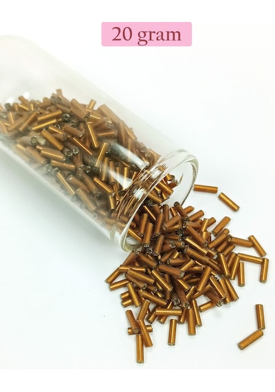 Uzun Boru Kesme Boncuk Çap 2mm Uzunluk 10 Mm - 4 Renk - Toplam 80 Gram - Bnc426