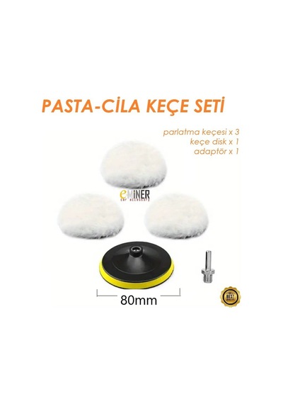 Oto Araç Araba Pasta Cila Polisaj Süngeri Keçesi Pedi - Parlatıcı Parlatma Seti