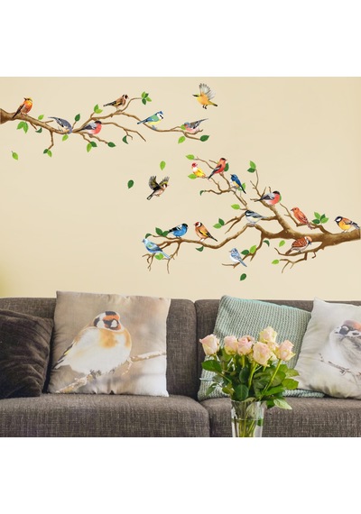 Twig Bird Dekoratif Duvar Sticker Murals Tv Arka Plan Dekoratif Duvar Çıkarımı Ve Peel