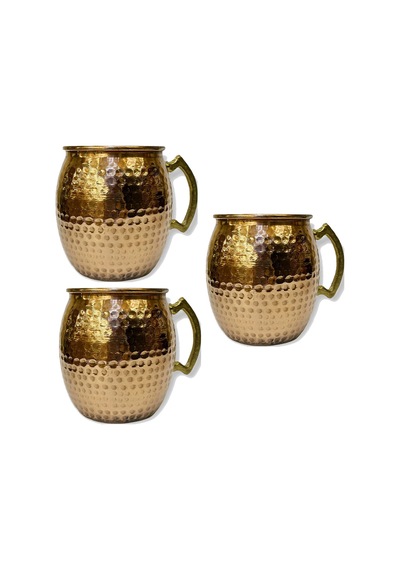 3 Adet Bakır Moscow Mule Bardak Bakır