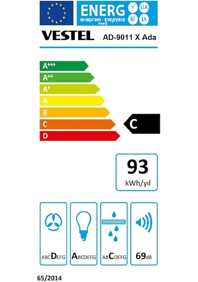 Vestel AD-9011 X Ada Tipi 90 CM Davlumbaz