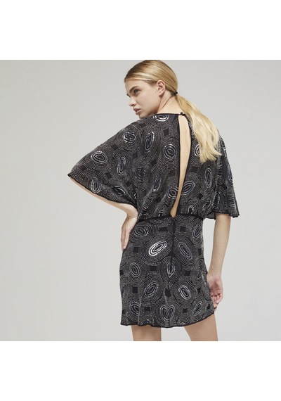 The Kooples Kadın Desenli Siyah Elbise