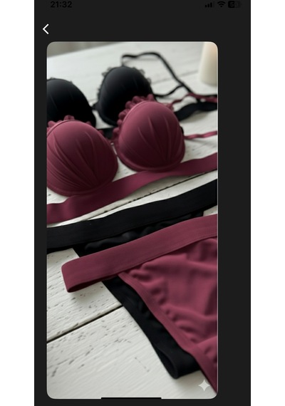 Trend Dokunuş Kadın 2'li Bordo-siyah İstiridye Model Saten Şeritli Tül Detaylı Dolgulu Sütyen Külot İç Çamaşırı Takımı Bordo - Siyah Trend Dokunuş Kadın 2'li Bordo-siyah İstiridye Model Saten Şeritli Tül Detaylı Dolgulu Sütyen Külot İç Çamaşırı Takımı Bordo - Siyah