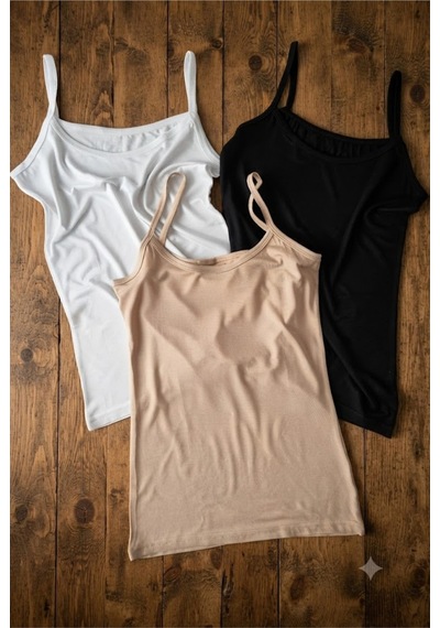 Demirsa Boutique Bambu Kumaş Kadın Atlet İnce Askılı Ten, Siyah Ve Beyaz Renk 3'lü Set Beyaz-ten-siyah Demirsa Boutique Bambu Kumaş Kadın Atlet İnce Askılı Ten, Siyah Ve Beyaz Renk 3'lü Set Beyaz-ten-siyah
