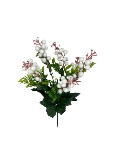 Yapay Çiçek Kokina Demet Beyaz K51 Yılbaşı Çiçeği Christmas White Berry