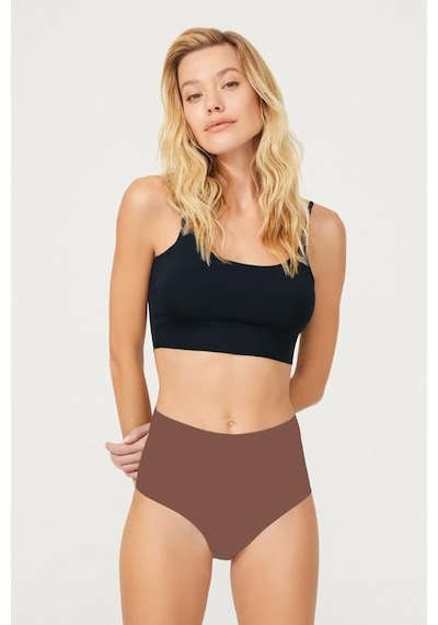 Cottonhill Yüksek Bel Basic Lazer Kesim Bikini Külot 6'lı Paket-2 Model3