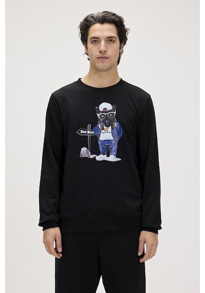 Bad Bear Panther Crewneck Siyah Erkek Sweatshirt Siyah