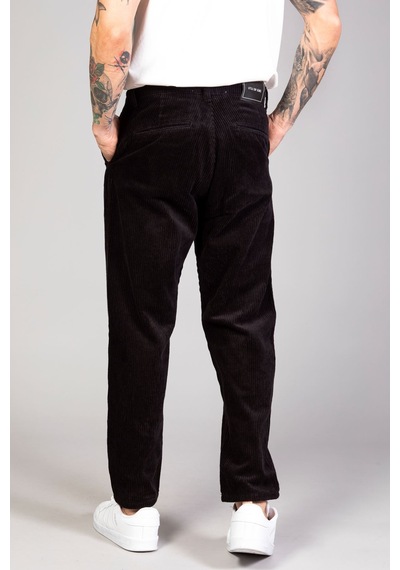 Little Cup Jeans Co Erkek Siyah Baggy Fit Rahat Kalıp Kadife Pantolon
