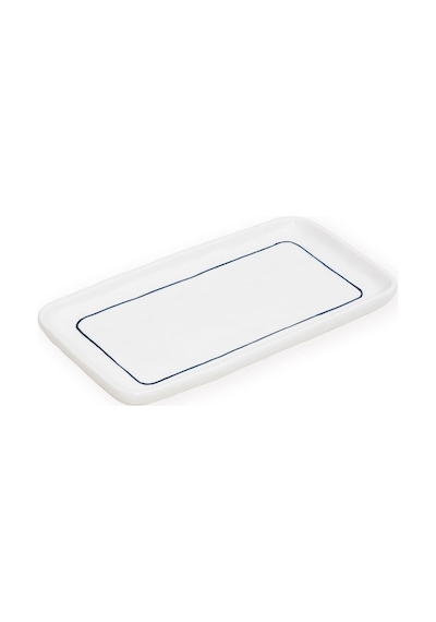 The Mia Pure Banyo Tepsisi Mavi Beyaz 27x15x3 Cm