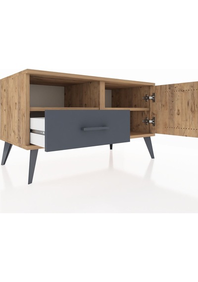 Hyperion Şifonyer 2 Raflı Tek Çekmeceli Tek Kapaklı 88x44x48 Çam-çam/antrasit Çam/antrasit Hyperion Şifonyer 2 Raflı Tek Çekmeceli Tek Kapaklı 88x44x48 Çam-çam/antrasit Çam/antrasit