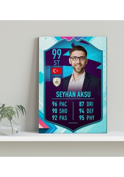 Kişiye Özel Kanvas Tablo Futbolcu Kartı 30X50Cm-6