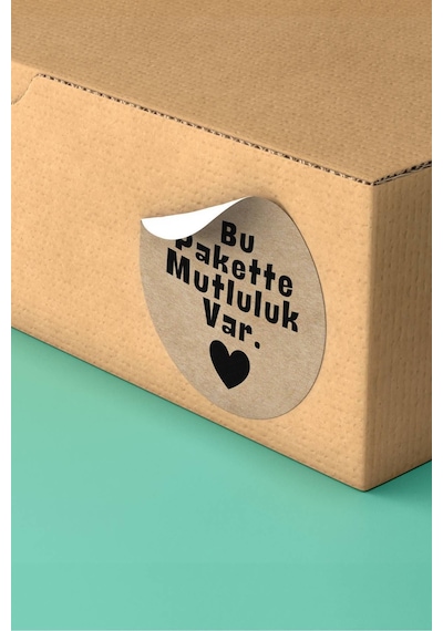 Bu Pakette Mutluluk Var Kraft Sticker 3x3cm St2308 Çok Renkli