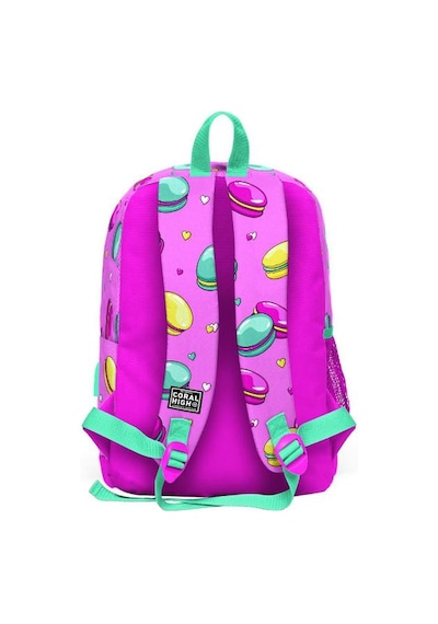 Coral High Kids Açık Pembe Su Yeşili Makaron Desenli Usb'li 3 Lü Okul Çanta Seti Set0123261 Çok Renkli