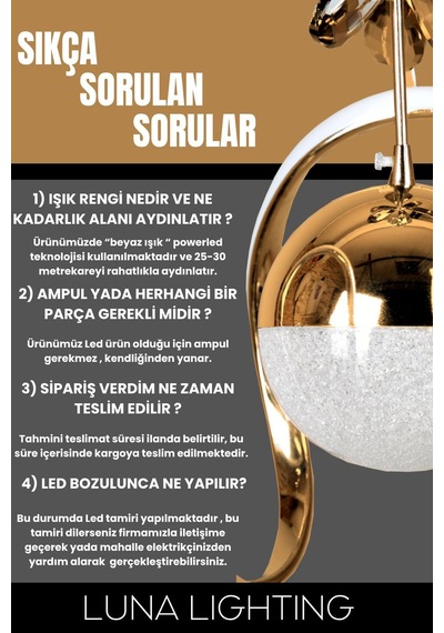 Clasy Model Gold Kaplama Metal Salon Mutfak Oturma Yatak Odası Modern Led Beyaz Işık Avize Gold