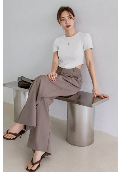 Kadın Crop Tişört Slim Fit Basic Kısa Kollu Yazlık Şık Üst Beyaz