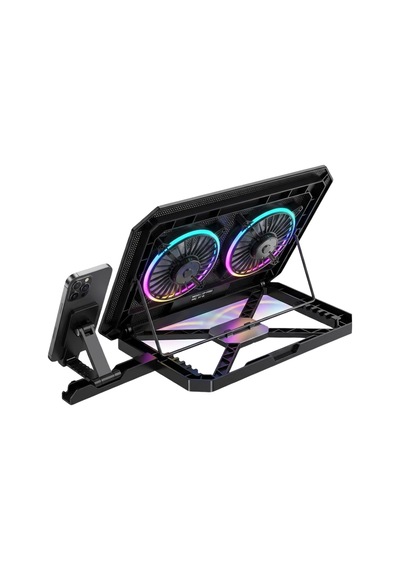 Çift Fanlı Laptop Soğutucu Rgb Işıklı Sessiz Notebook Standı - Lisinya