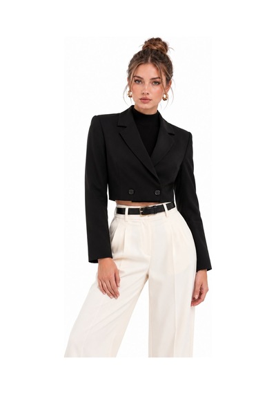 Saade Siyah-beyaz Kadın Regular Fit Kruvaze Kapama Dokuma Crop Blazer Ceket -şık & Spor 2li Paket Siyah - Beyaz Saade Siyah-beyaz Kadın Regular Fit Kruvaze Kapama Dokuma Crop Blazer Ceket -şık & Spor 2li Paket Siyah - Beyaz