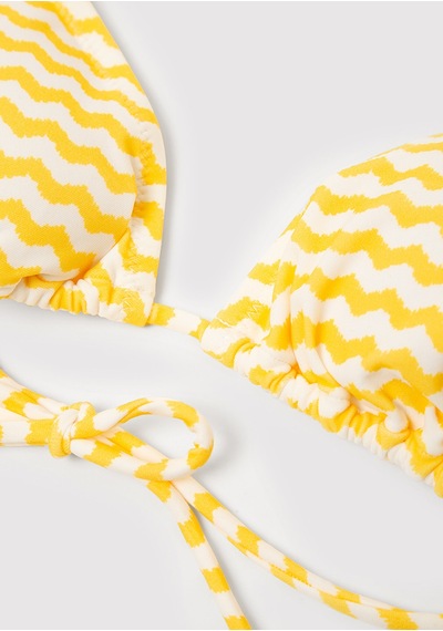 Mavi - Çizgili Üçgen Bikini Üstü 1912575-71301 Sarı