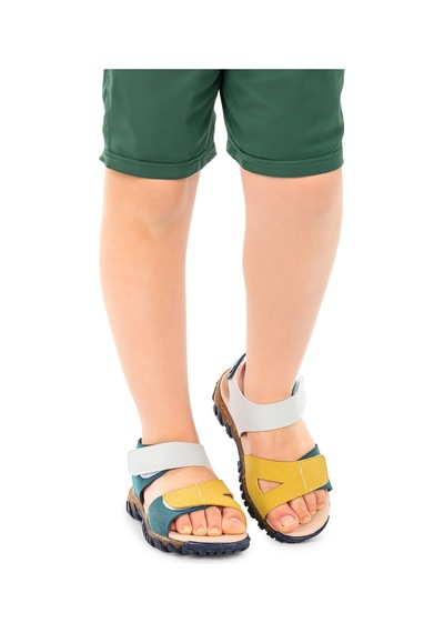 Kiko Kids Erkek Çocuk Sandalet Arz 2362 Petrol - Sarı
