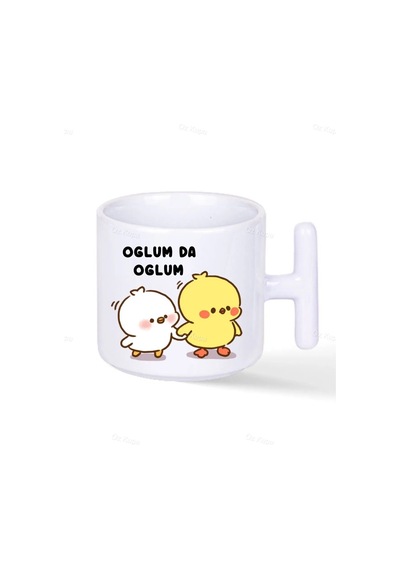 Oglumda Oglum T Kulp Kupa Bardak Beyaz