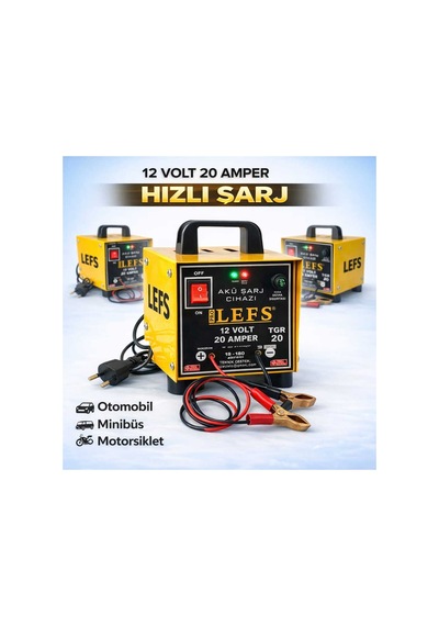 Akü Şarj Cihazı Redresör 12 Volt 20 Amper 180 Ampere Kadar Şarj Yerli Üretim