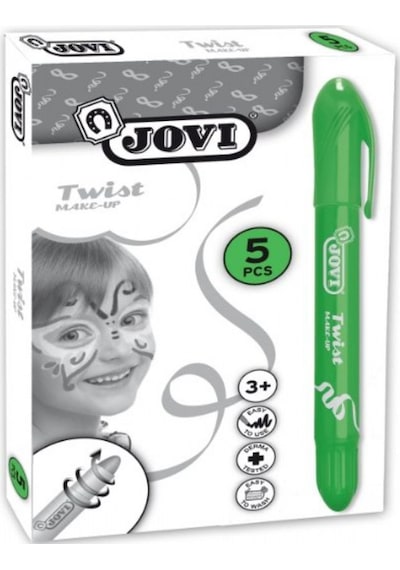 Jovi Twist Stick 5'li Yeşil Yüz Boyama Kalemi