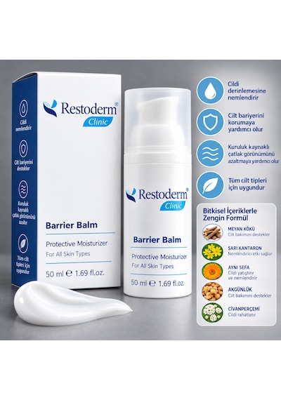 Restoderm Clinic Barrier Balm 50 Ml Yoğun Nemlendirici Ve Cilt Bariyeri Destekleyici Bakım Kremi