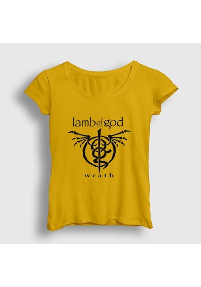 Presmono Kadın Wrath Lamb Of God T-shirt Sarı
