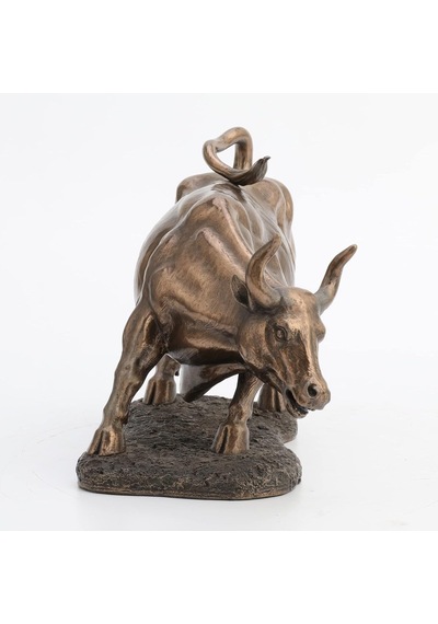 Veronese Design 24 Cm X 15 Cm Soğuk Döküm Reçine Antik Bronz Kaplama Boğa Heykeli Genel