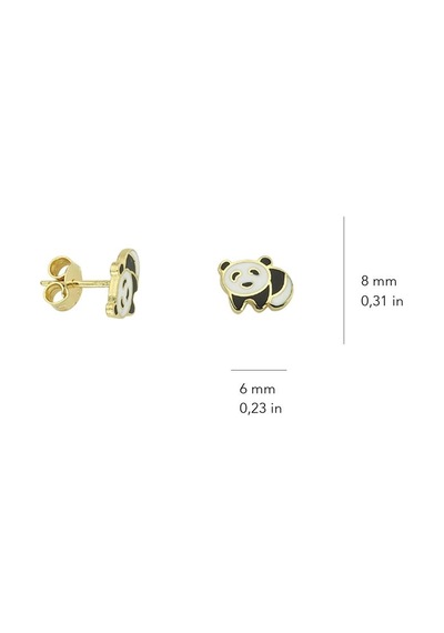 Goldkupe 14 Ayar Altın Panda Çocuk Küpe 1,27 Gr-2619