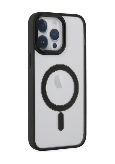 Apple iPhone Uyumlu 14 Pro Kılıf Room Magneticsafe Silikon - Siyah Bz8683140411930