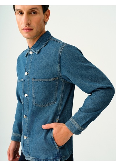 Oversize Fit Erkek Ceket Denim