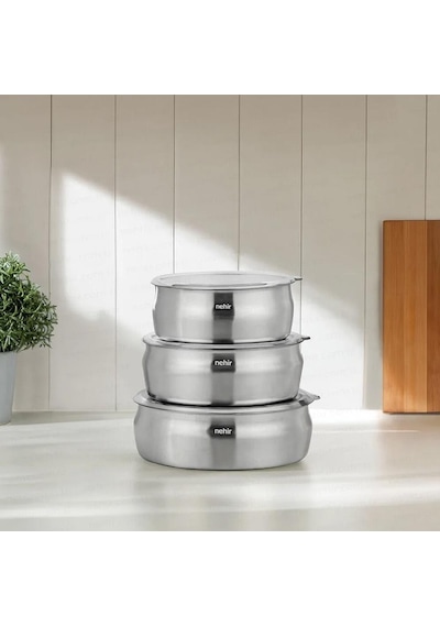 Nehir Silver Çelik 6 Parça Güveç Tipi Saklama Kabı Gümüş
