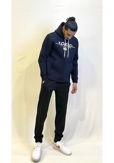 Kapşonlu Rahat Kalıp İçi Polarlı 3 İplik Tokyo Baskılı Sweatshırt Spr24sw12 NAVY