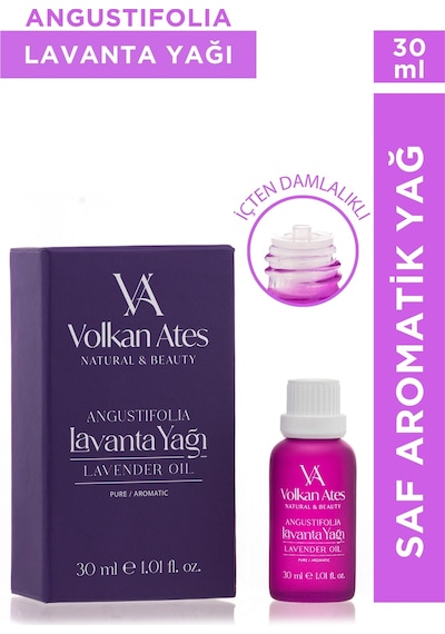 Volkan Ates Natural & Beauty Lavandula Angustifolia Saf Lavanta Yağı İçten Damlalıklı 30 Ml