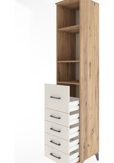Hyperion Dolap 3 Raflı 5 Çekmeceli 44x44x221 Çam-aytaşı Çam