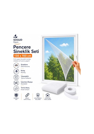 Lexroo Sogud Kayra 1 Li Set Pencere Sinekliği 130x150 Cm - Geniş Pencere İçin