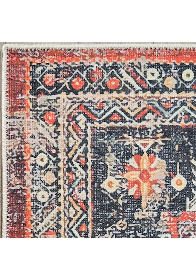 Cool Halı Private Xw Kiremit Rengi Eskitme Vintage Halı Modern Yıkanabilir Etnik Bohem Salon Halısı