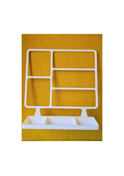 Küpe Organizer Standı Çok Katlı Küpe Askılığı Ve Takı Düzenleyici Dekoratif Stand Beyaz