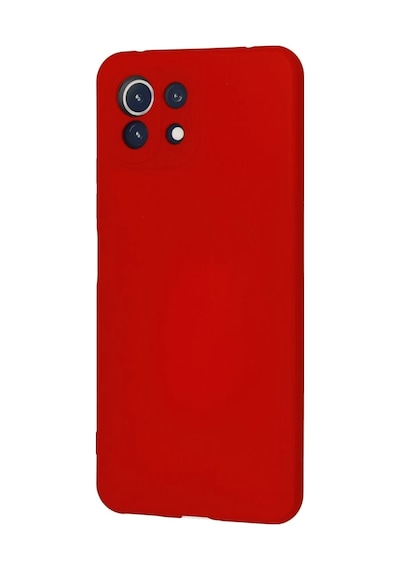 Xiaomi Mi 11 Lite Uyumlu Kılıf Nano İçi Kadife Silikon - Kırmızı