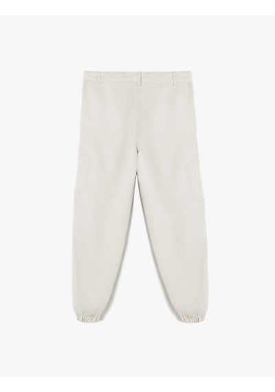 Koton Cep Detaylı Modal Karışımlı Jogger Pantolon Gri 5skg40104aw Gri