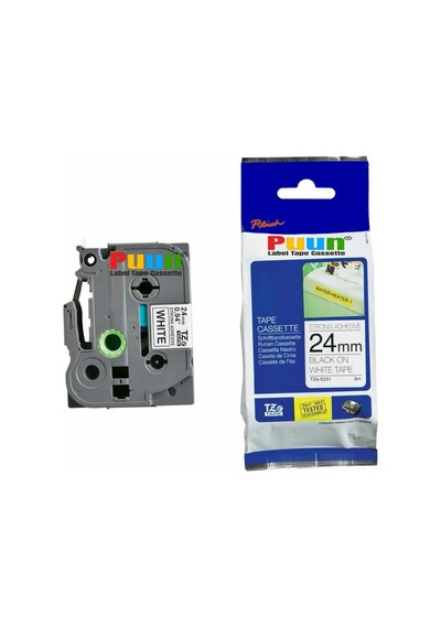 Puun Brother P-Touch TZE-S251 24MM x 8m Güçlü Yapışkanlı Beyaz Üz