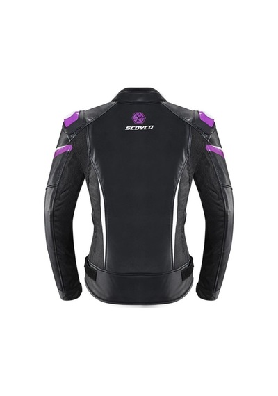 Ebakbak Motosiklet Kadın Montu 4 Mevsim Maxdura 600-d Dayanıklı Kumaş Ve Deri Women Motor Mont Purple